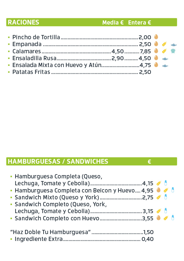 Carta cafetería DST Fonolleres