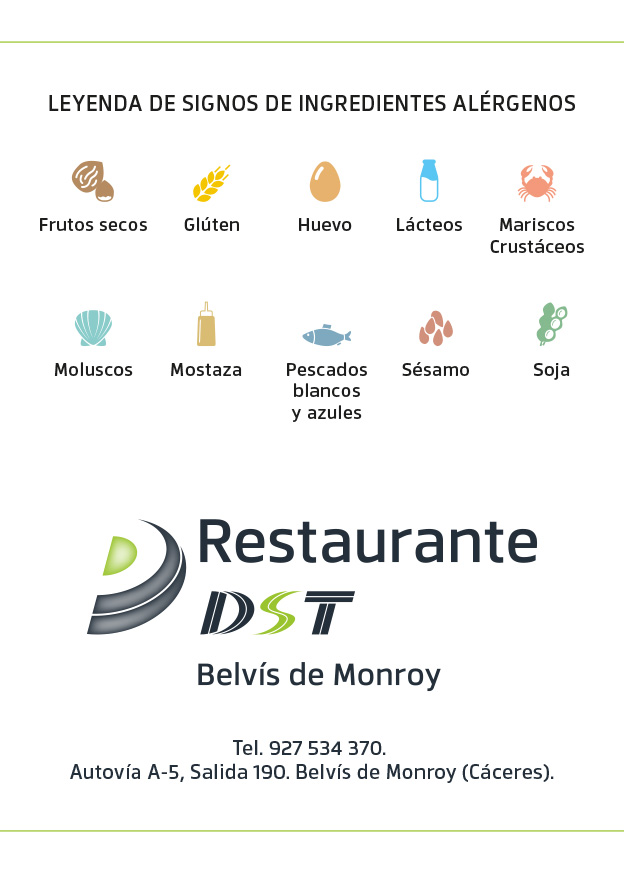 Carta DST Belvís Restaurante
